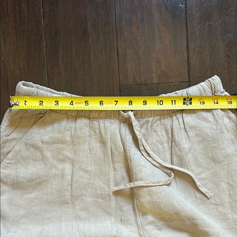 NWOT Caslon Drawstring Wide Leg Linen Cargo Pull On Pants W/ Pockets Tan Size S - Picture 2 of 11